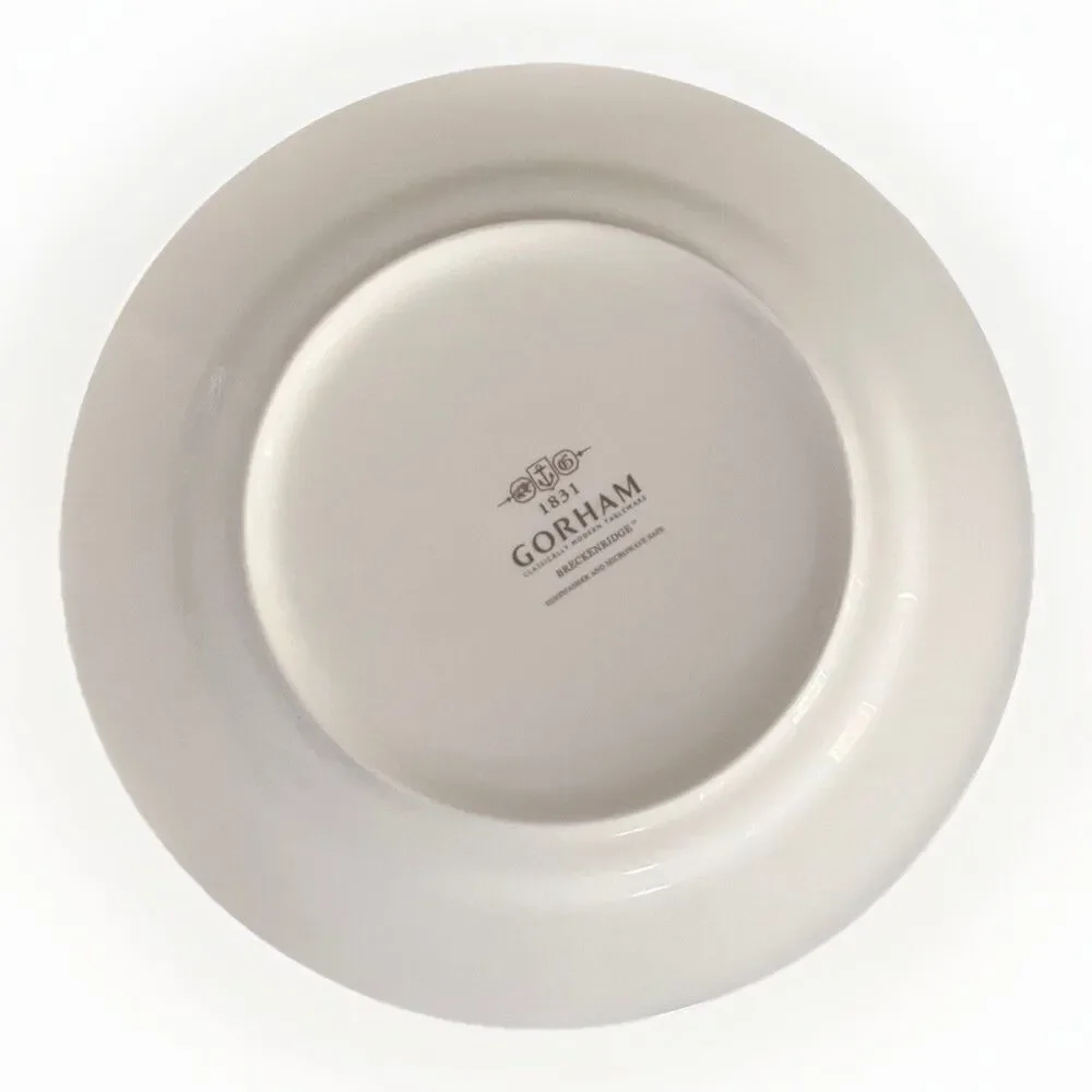 GORHAM Breckenridge Salad Plates 8" White Bone China Set of 4 - Picture 3 of 7